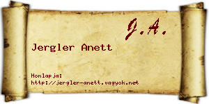 Jergler Anett névjegykártya