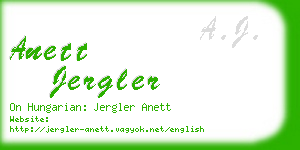 anett jergler business card